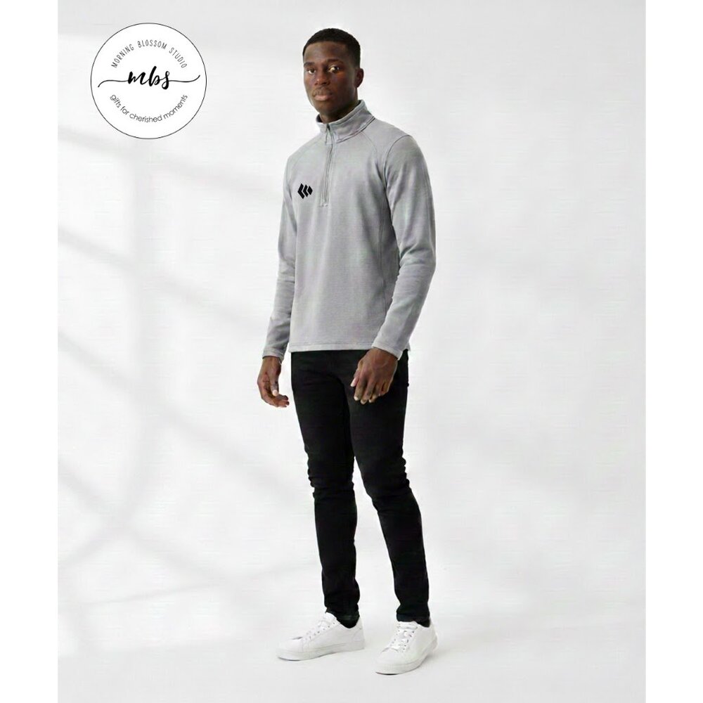 NWT The North Face Simplus Mountain Peaks 1/4 Zip Fleece Gray Black Men M